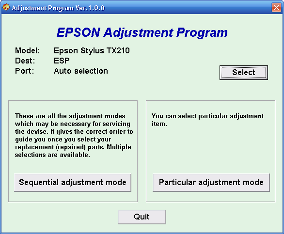 adjustment program epson sx435w ink
